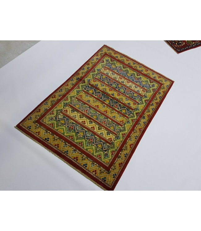 Handgeknoopt kazak tapijt 148 x 99 cm vloerkleed tapijt