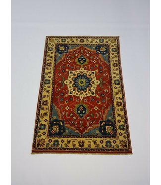 Handgeknoopt kazak tapijt 146 x 97 cm oosters kleed vloerkleed