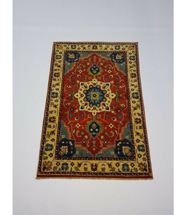 (4'9 x 3'22) feet Hand knotted wool kazak area rug 146 x 97 cm