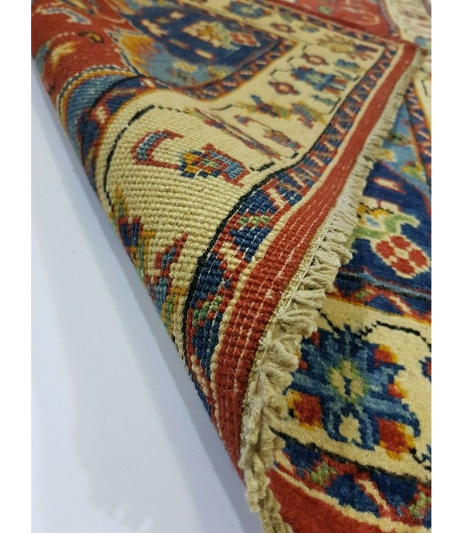 Handgeknoopt kazak tapijt 146 x 97 cm oosters kleed vloerkleed