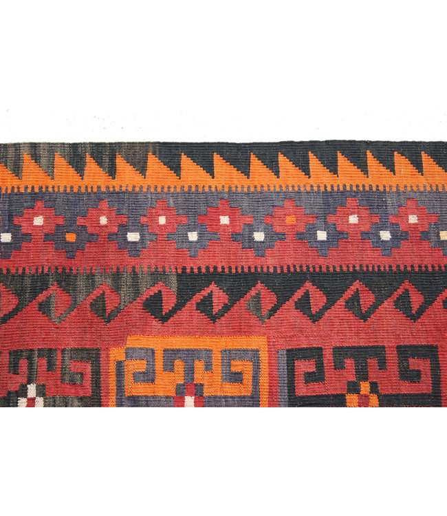 Hand Woven Afghan Wool Kilim Area Rug 293 x 231 cm