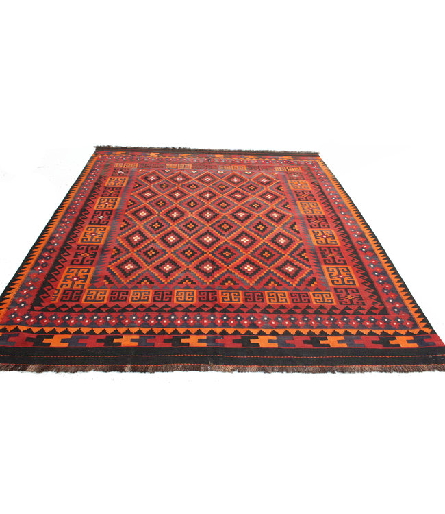 Hand Woven Afghan Wool Kilim Area Rug 293 x 231 cm