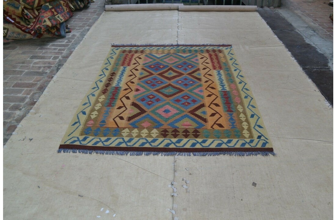 kelim 207 x 167 cm vloerkleed tapijt kelims hand geweven