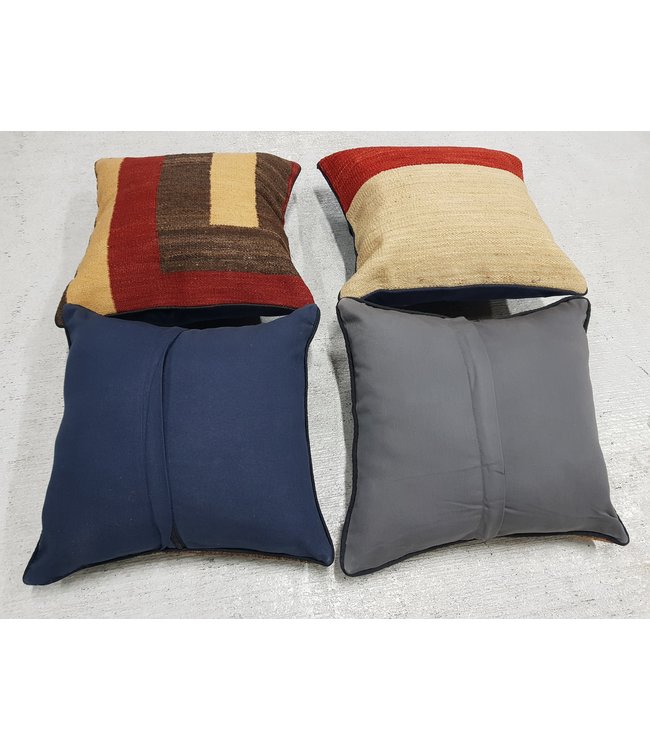 4x modern kelim kussens 40x40 cm met vulling