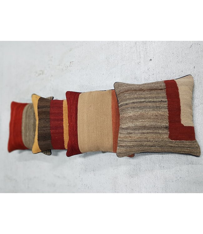 4x modern kelim kussens 40x40 cm met vulling