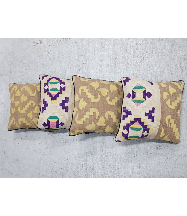 4x kelim kussens 40x40 cm met vulling