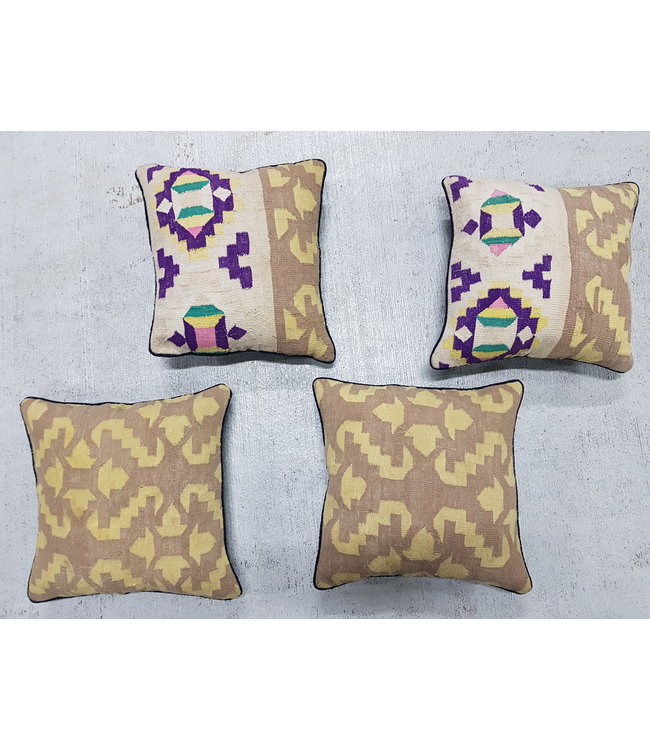 4x kelim kussens 40x40 cm met vulling