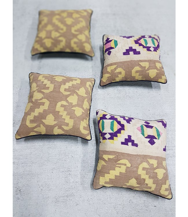 4x kelim kussens 40x40 cm met vulling