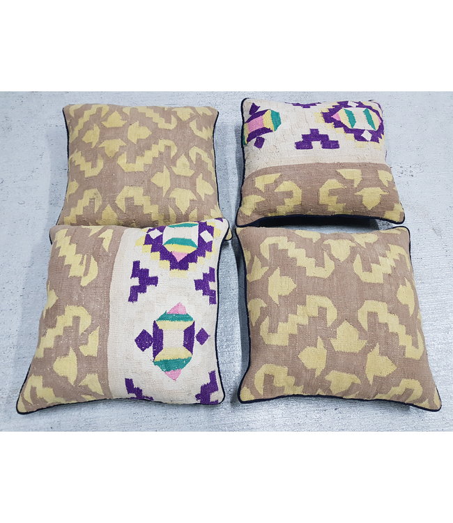 4x Kelim Kissen ca 40x40 cm mit Füllung