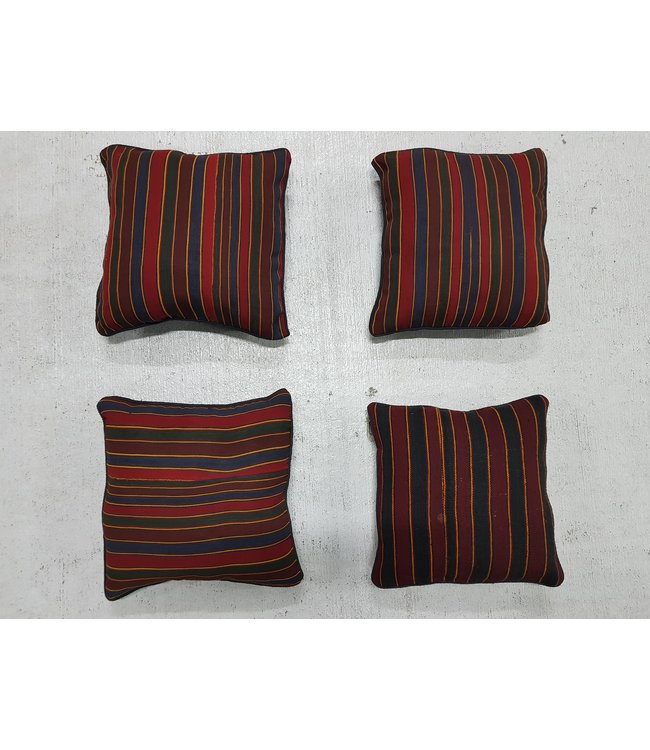 4x modern Kelim Kissen 40x40 cm mit Füllung