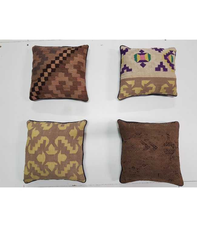 4x Kelim Kissen ca 40x40 cm mit Füllung