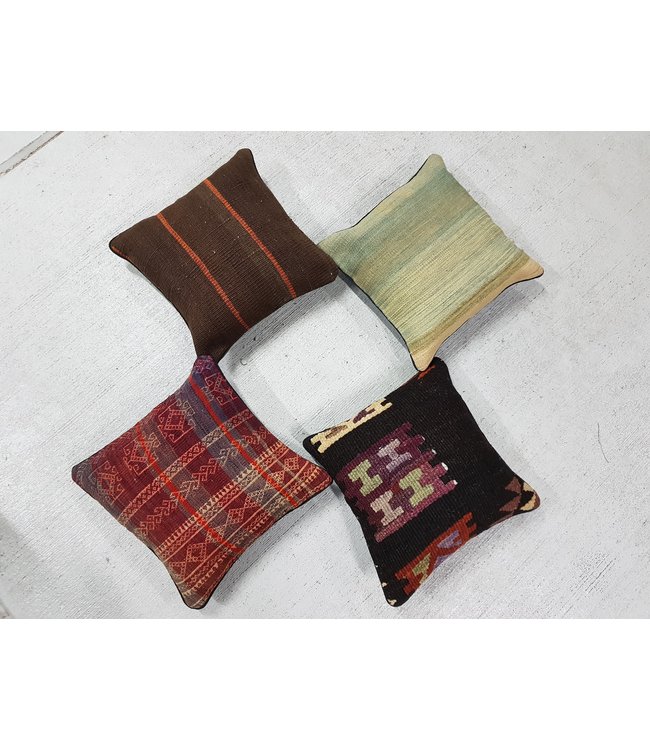 4x kelim kussens 40x40 cm met vulling
