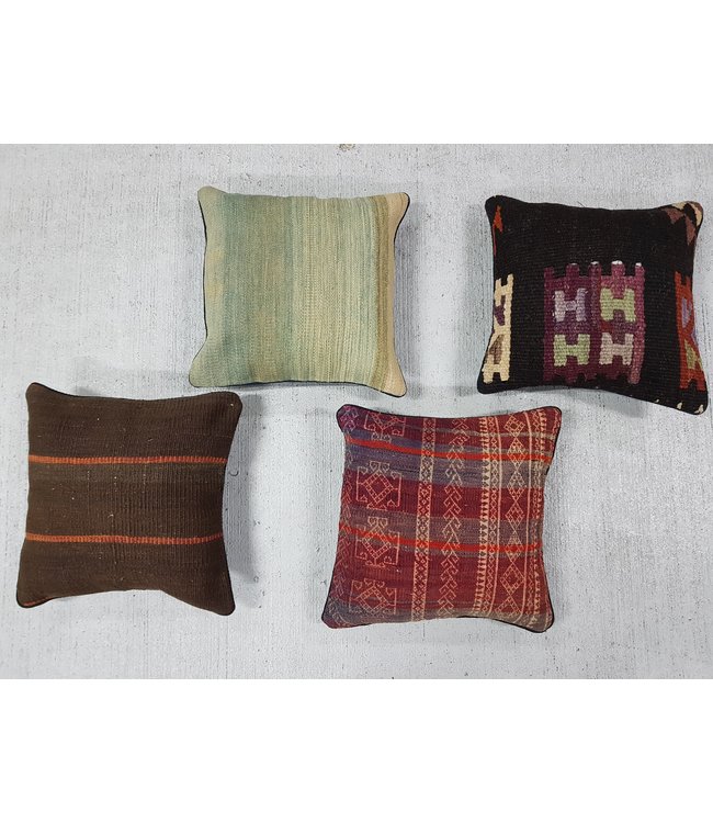 4x Kelim Kissen ca 40x40 cm mit Füllung