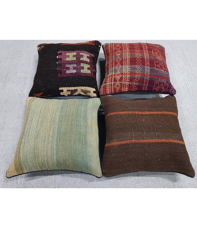 4x kelim kussens 40x40 cm met vulling