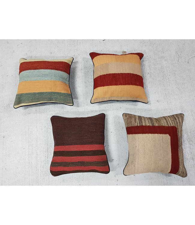4x modern kelim kussens 40x40 cm met vulling