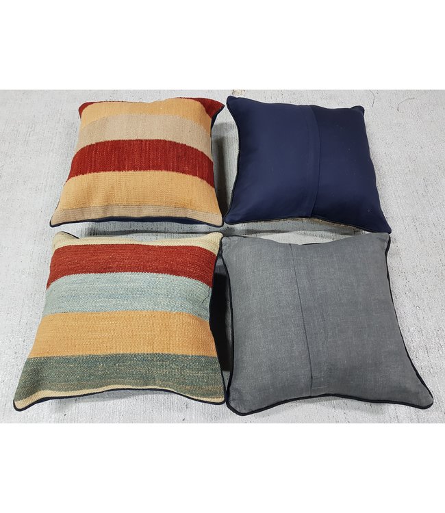 4x modern kelim kussens 40x40 cm met vulling