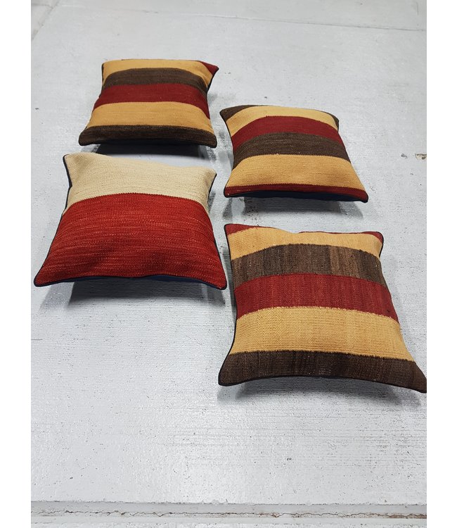 4x modern kelim kussens 40x40 cm met vulling