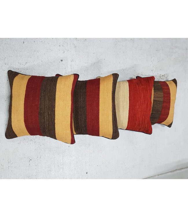 4x modern kelim kussens 40x40 cm met vulling
