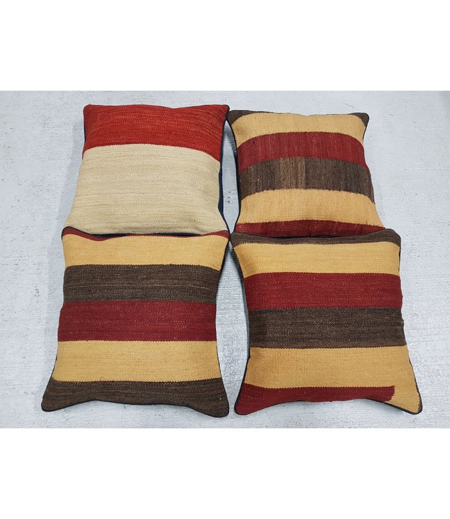 4x modern kelim kussens 40x40 cm met vulling