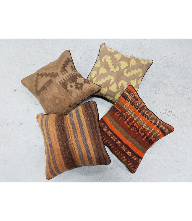 4x kelim kussens 40x40 cm met vulling