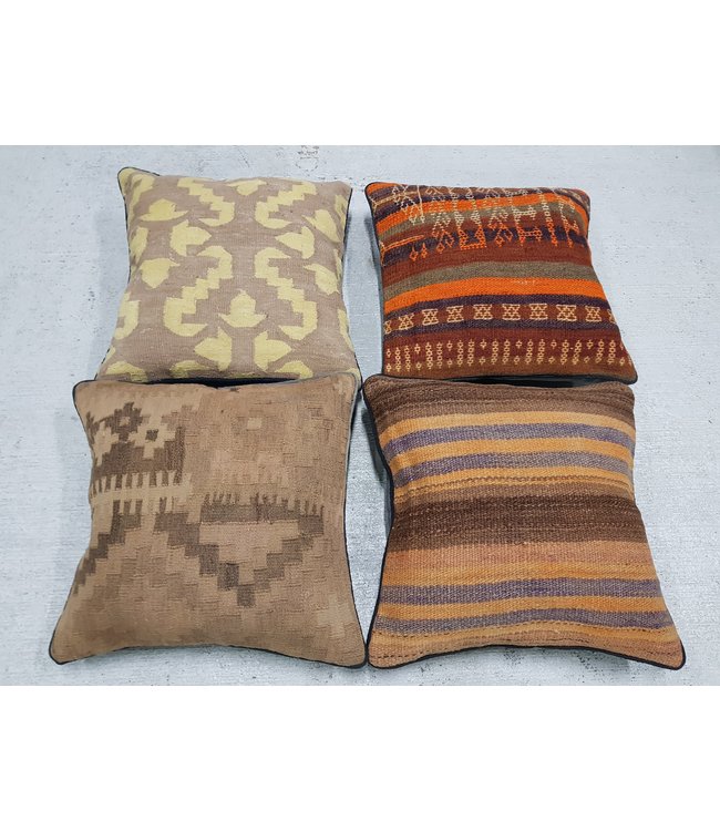4x Kelim Kissen ca 40x40 cm mit Füllung