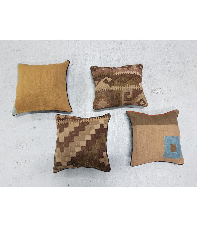 4x Kelim Kissen ca 40x40 cm mit Füllung
