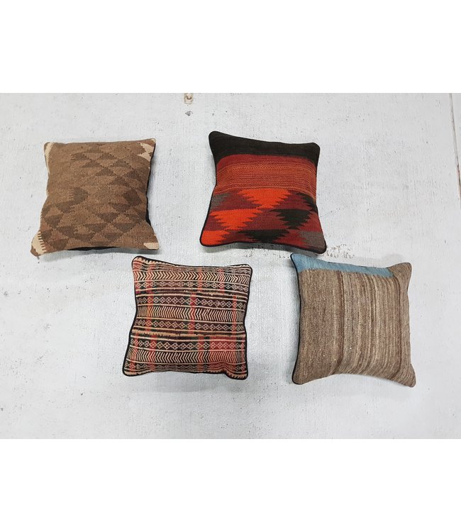 4x kelim kussens 40x40 cm met vulling