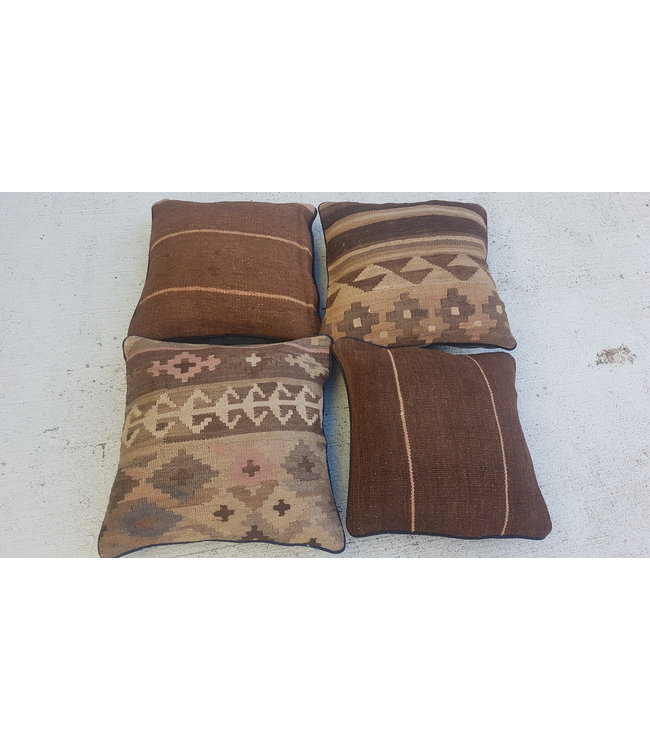 4x kelim kussens 40x40 cm met vulling