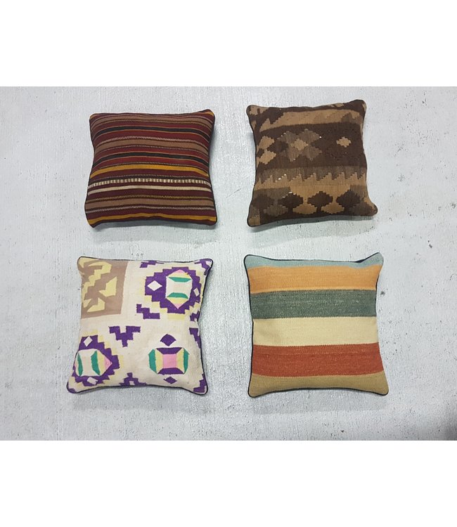vintage 4x unike vintage kelim kussens met vulling  40x40 cm