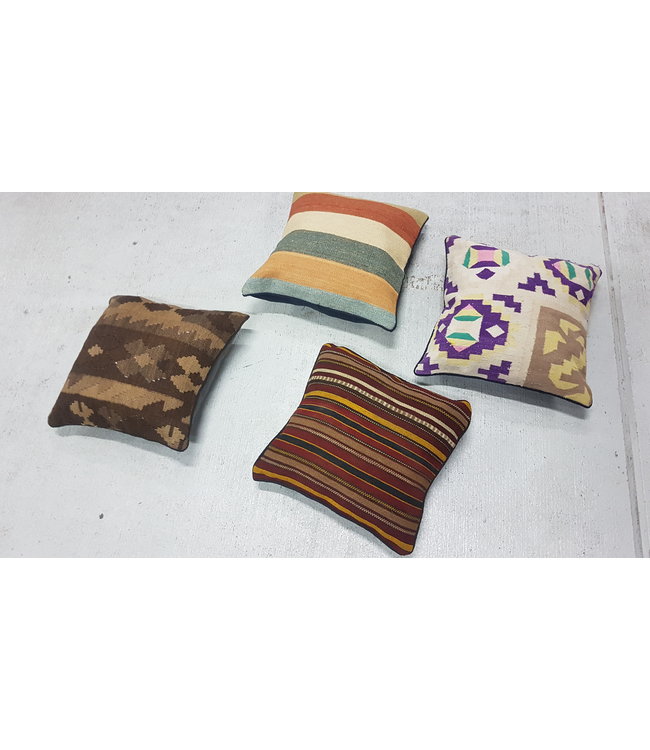 vintage 4 x kilim cushion cover ca 40x40 cm with filling