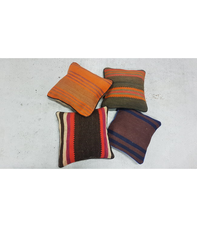 vintage 4 x kilim cushion cover ca 40x40 cm with filling