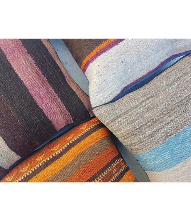 vintage 4 x kilim cushion cover ca 40x40 cm with filling