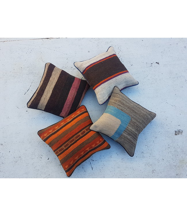 vintage 4 x kilim cushion cover ca 40x40 cm with filling