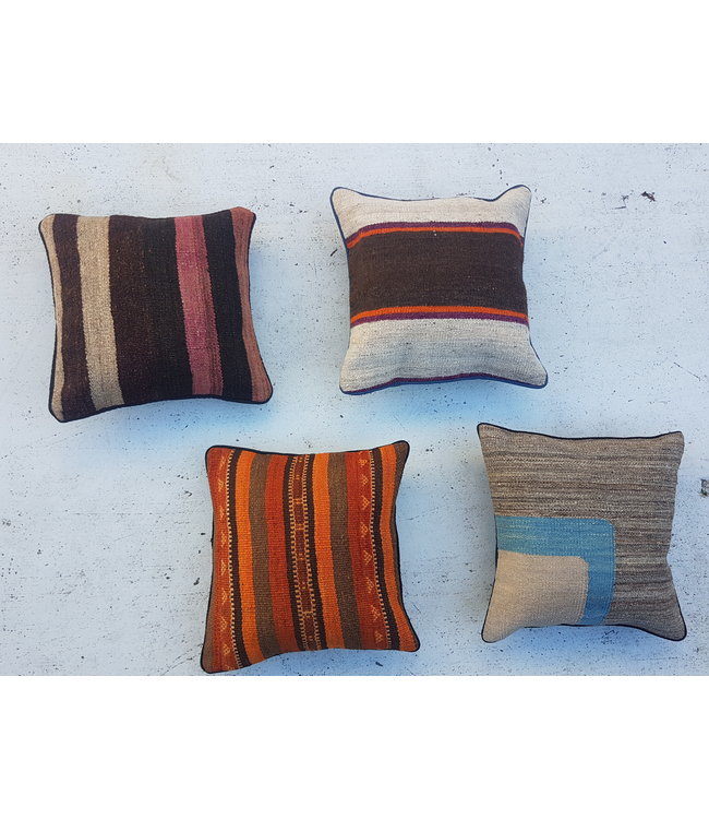 vintage 4 x kilim cushion cover ca 40x40 cm with filling