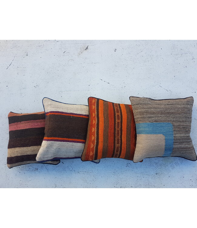 vintage 4 x kilim cushion cover ca 40x40 cm with filling