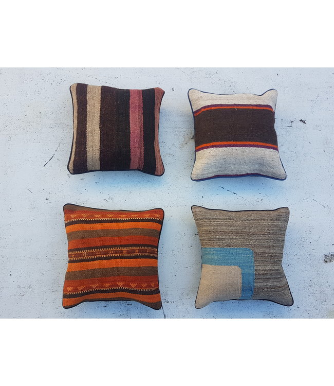 vintage 4x unike vintage kelim kussens met vulling  40x40 cm