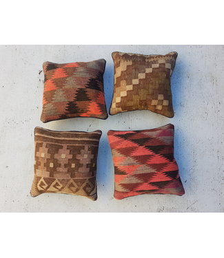 vintage 4 x kilim cushion cover ca 40x40 cm with filling