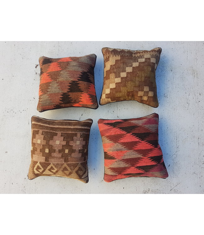 vintage 4 x kilim cushion cover ca 40x40 cm with filling