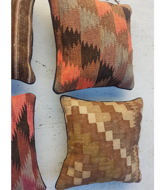 vintage 4 x kilim cushion cover ca 40x40 cm with filling