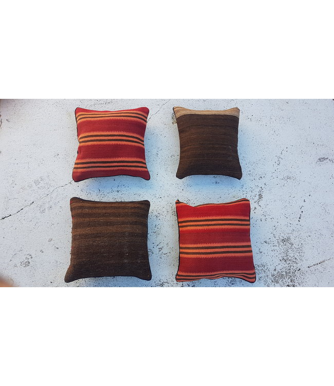 vintage 4 x kilim cushion cover ca 40x40 cm with filling