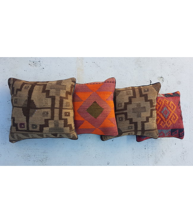 vintage 4 x kilim cushion cover ca 40x40 cm with filling
