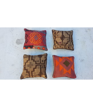 vintage 4 x kilim cushion cover ca 40x40 cm with filling