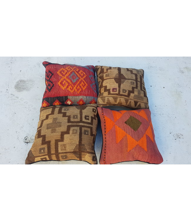 vintage 4x unike vintage kelim kussens met vulling  40x40 cm