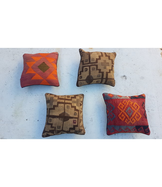 vintage 4 x kilim cushion cover ca 40x40 cm with filling