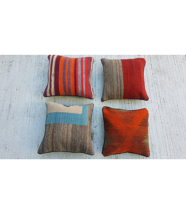 vintage 4 x kilim cushion cover ca 40x40 cm with filling