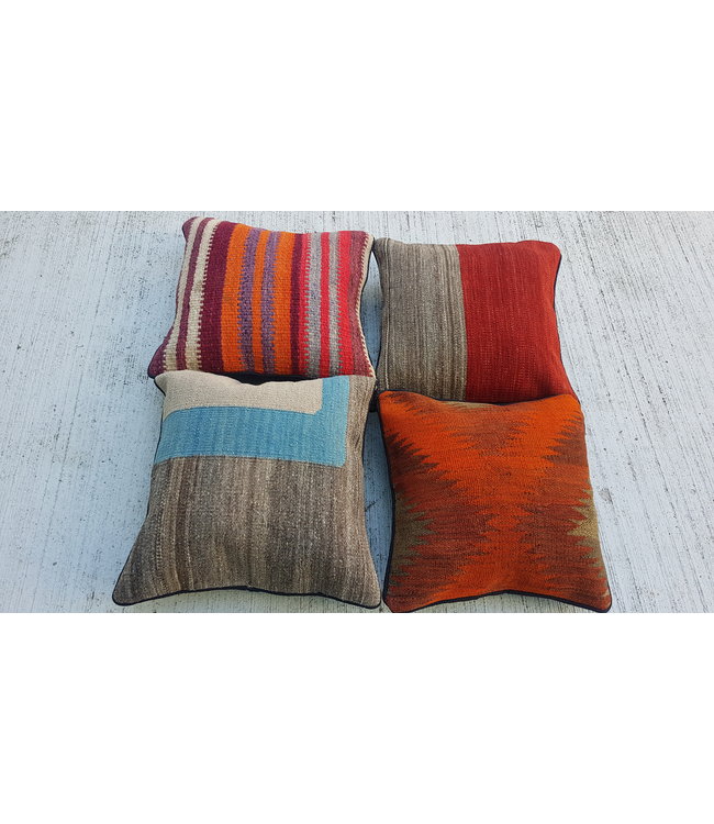 vintage 4x unike vintage kelim kussens met vulling  40x40 cm