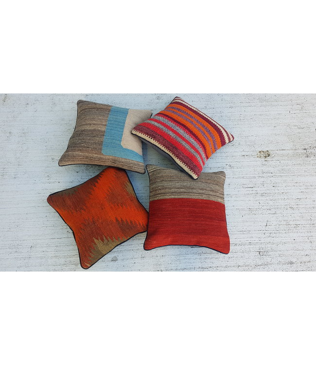 vintage 4 x kilim cushion cover ca 40x40 cm with filling