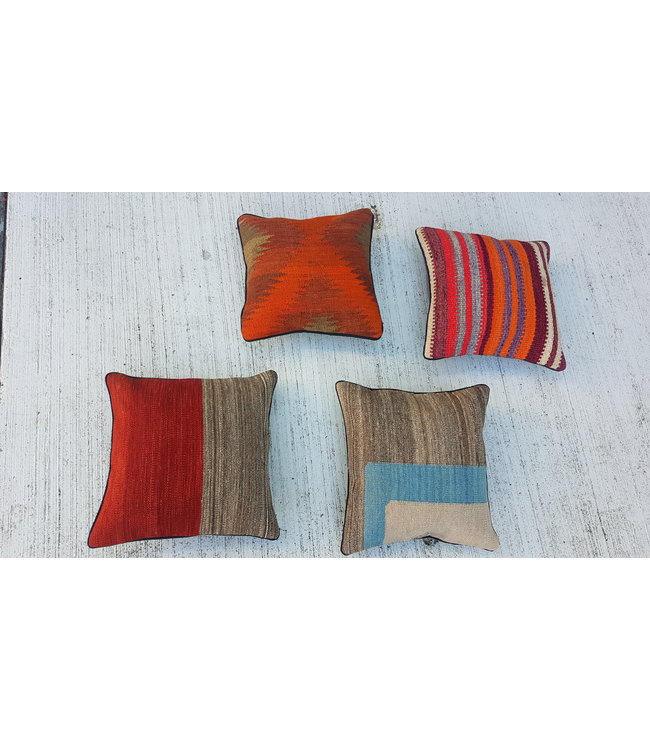 vintage 4 x kilim cushion cover ca 40x40 cm with filling
