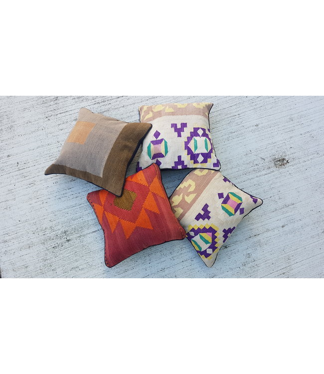 vintage 4 x kilim cushion cover ca 40x40 cm with filling