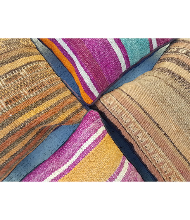 vintage 4 x kilim cushion cover ca 40x40 cm with filling